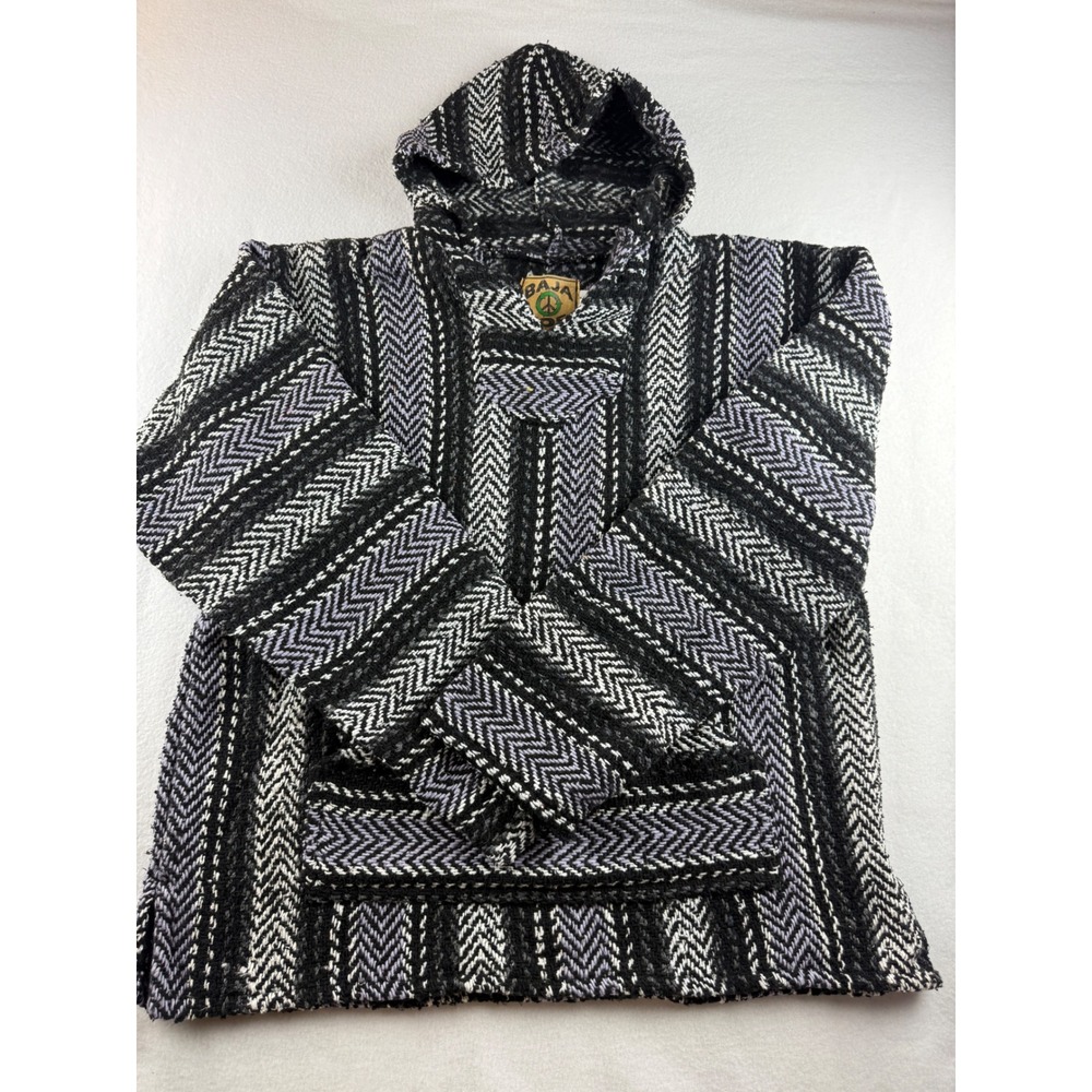Baja Joe Drug Rug Hoodie Pullover Striped Hippie‎ Surfer Festival Poncho